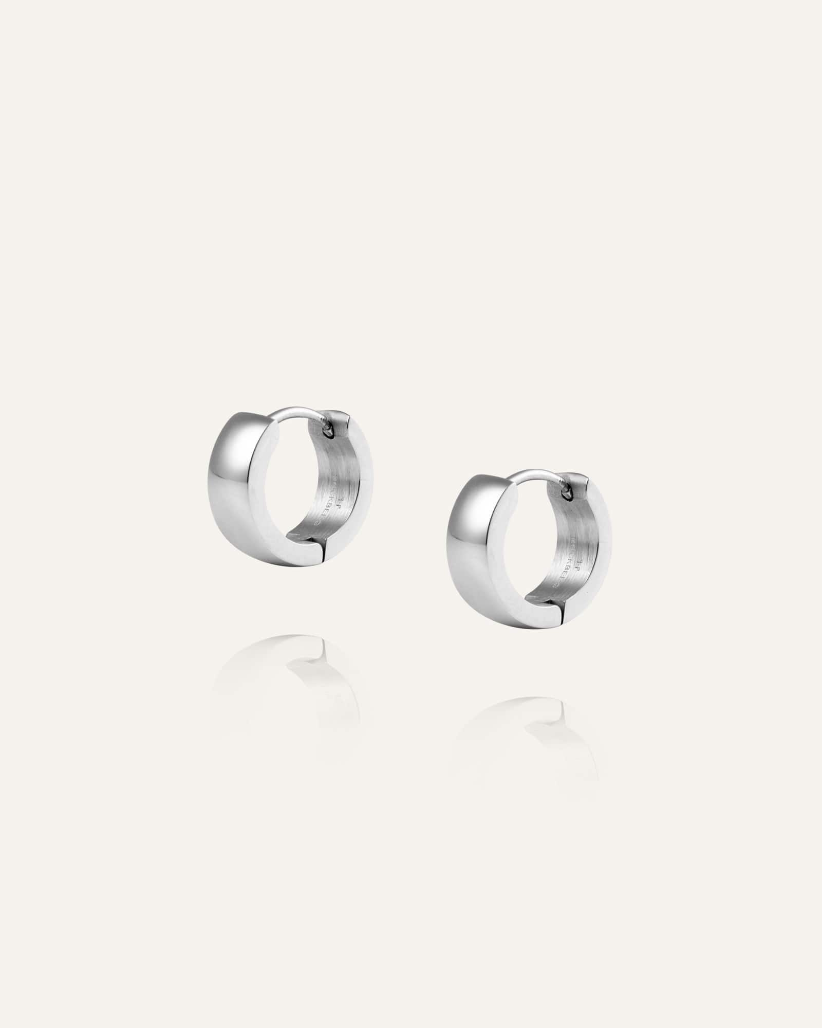 Mockberg Chunky Silver Hoops Small