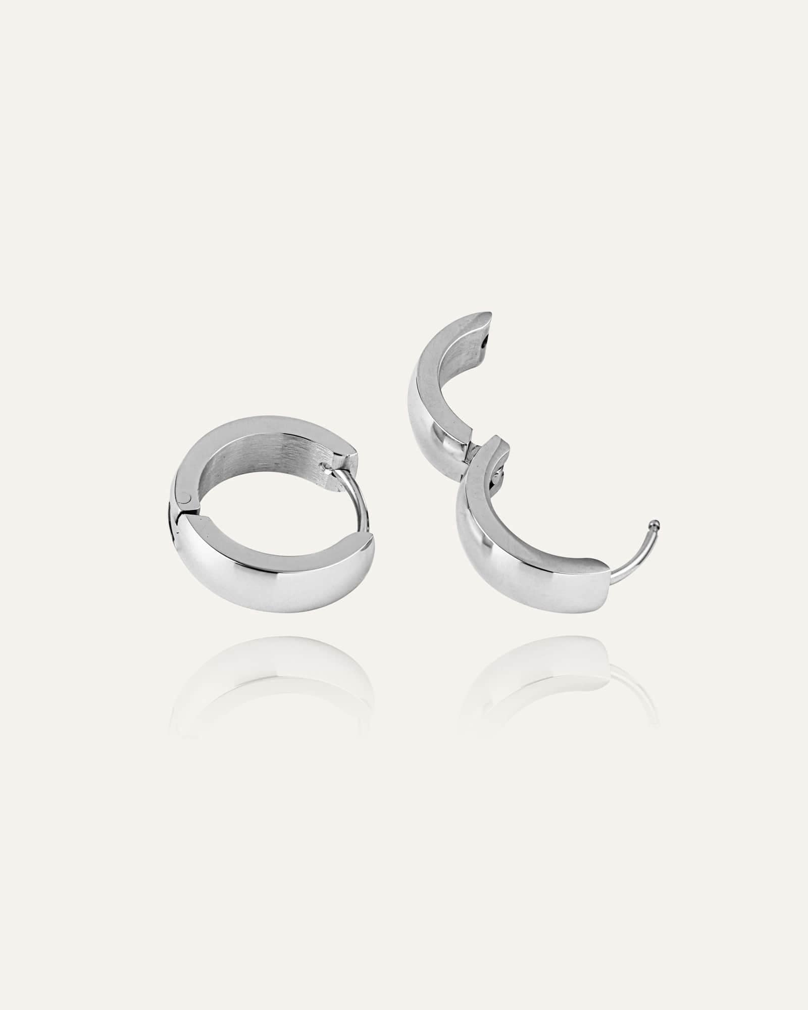 Mockberg Chunky Silver Hoops Medium