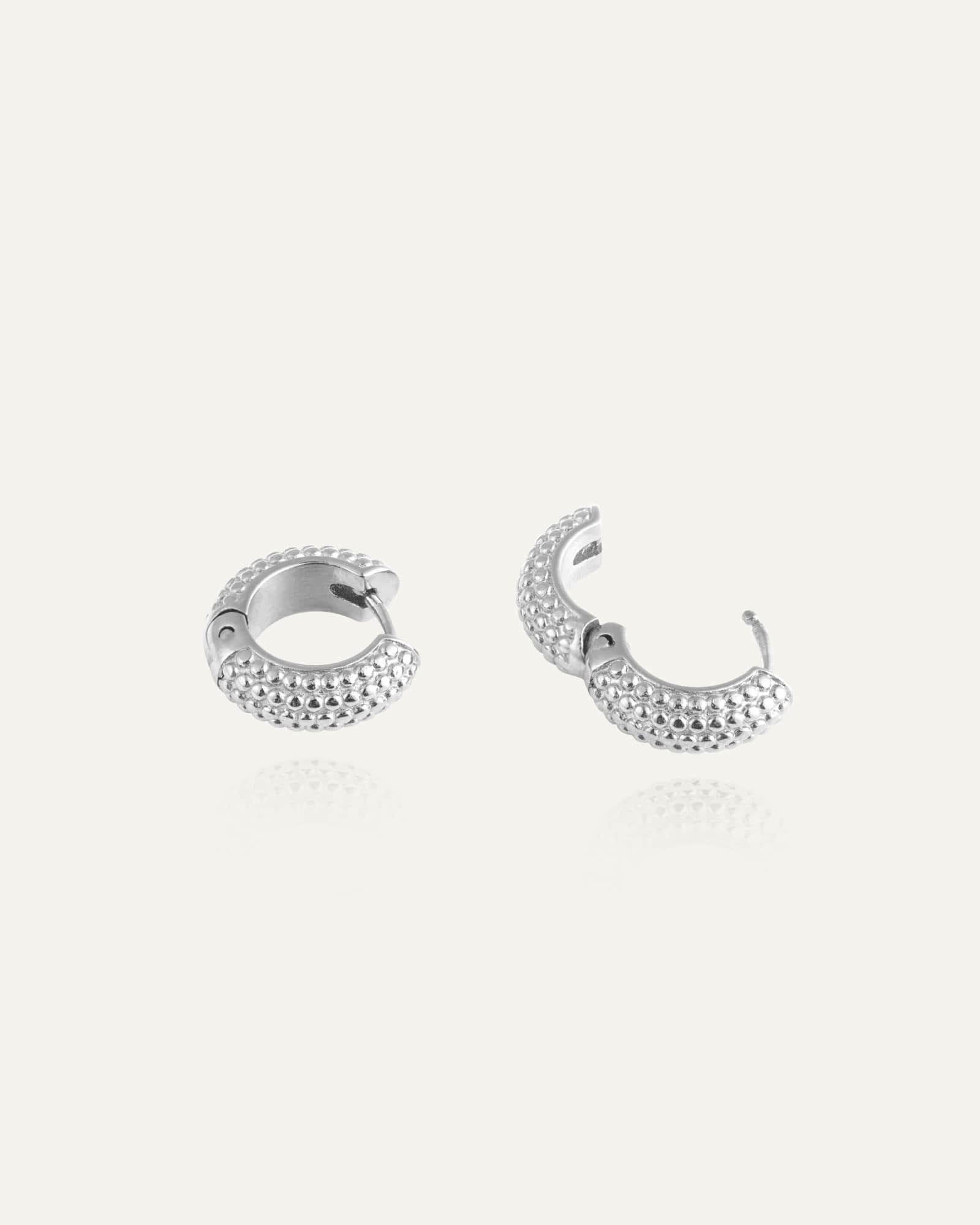 Mockberg Beaded Hoops Silver Small