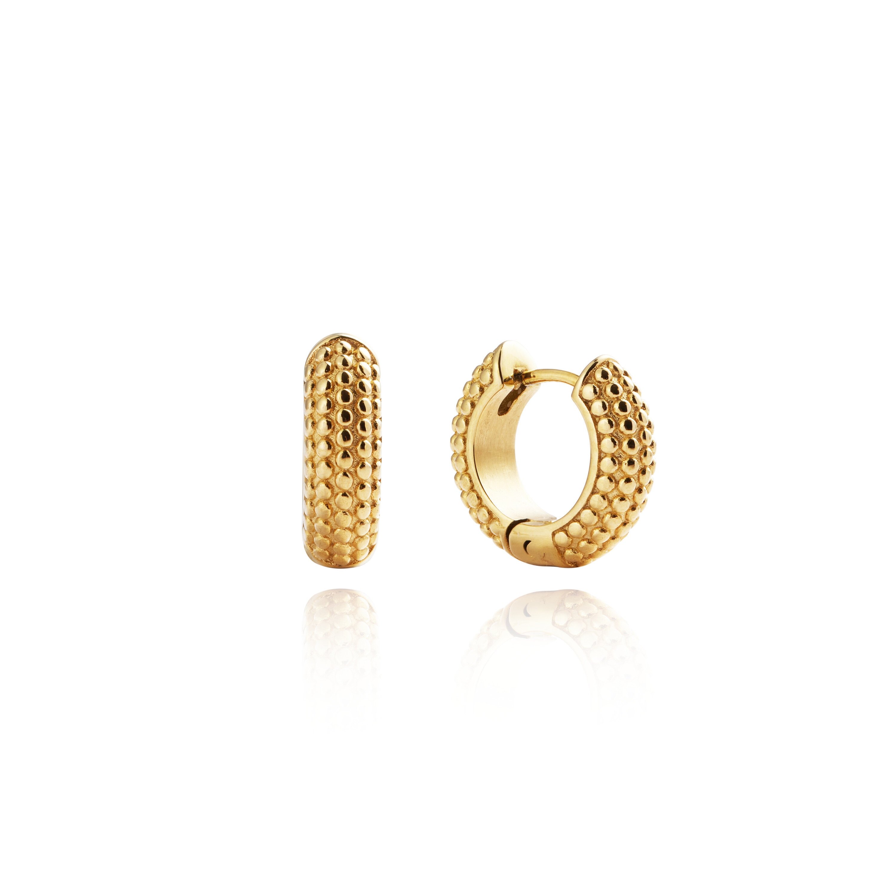 Mockberg Beaded hoops Gold Medium