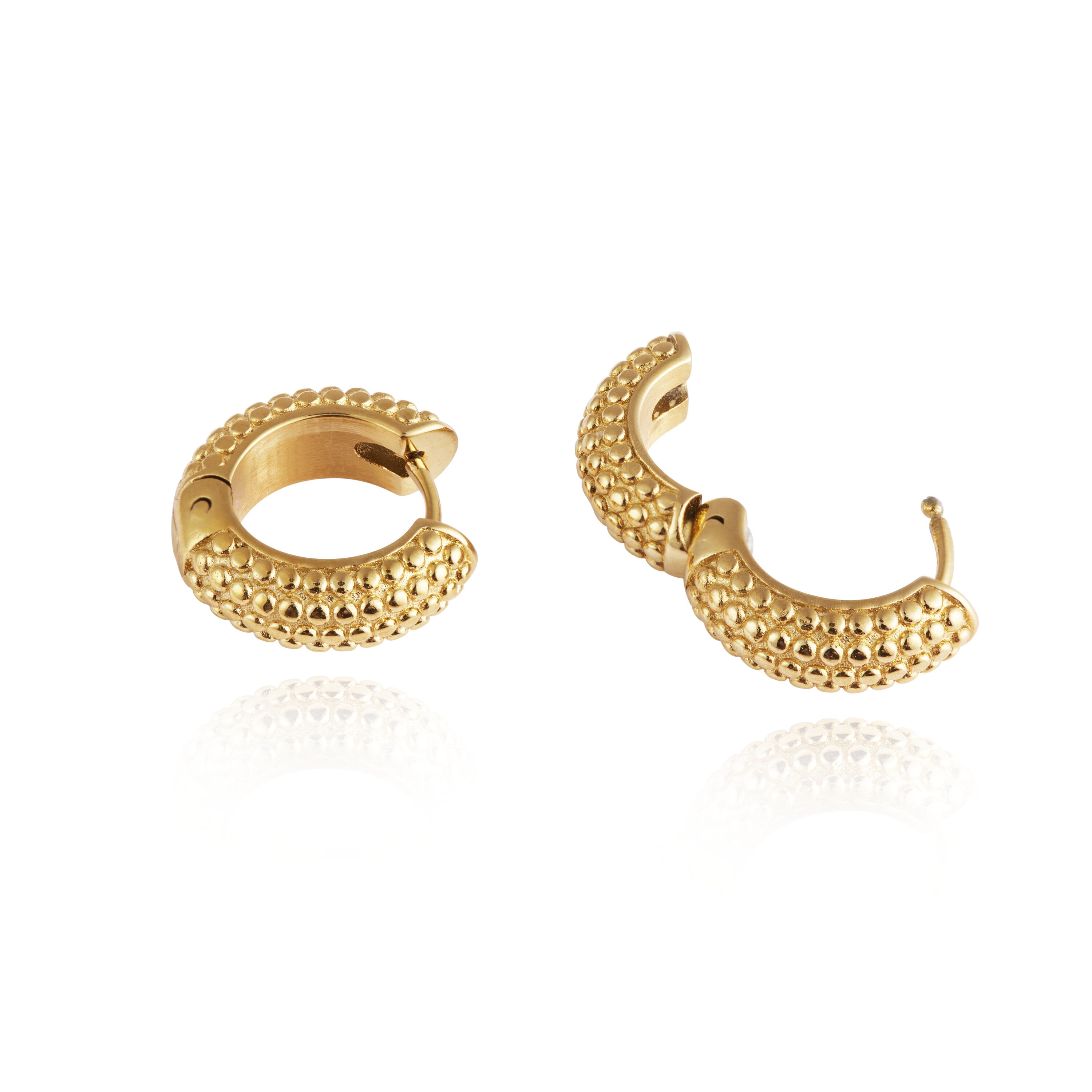 Mockberg Beaded hoops Gold Medium