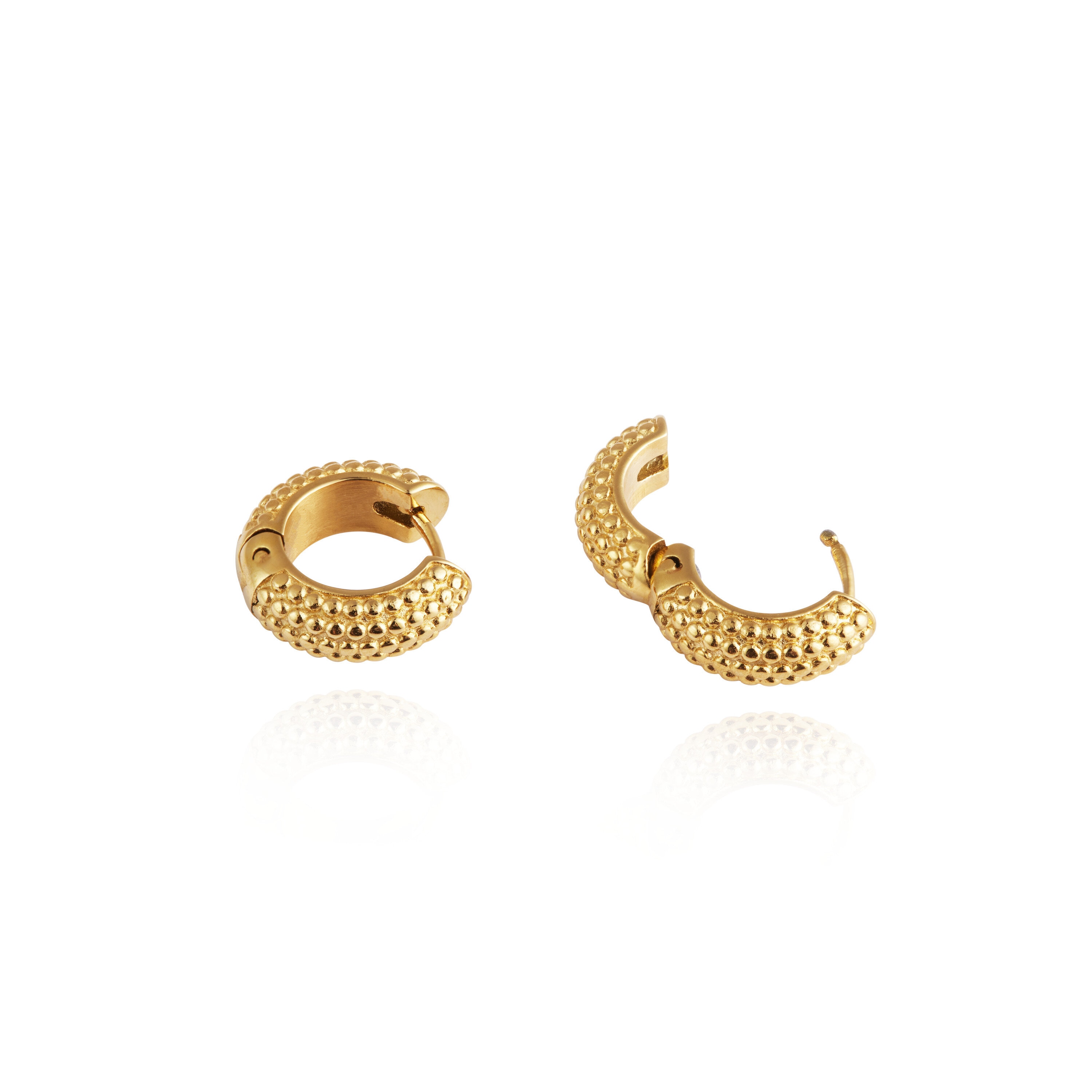 Mockberg Beaded hoops Gold Small