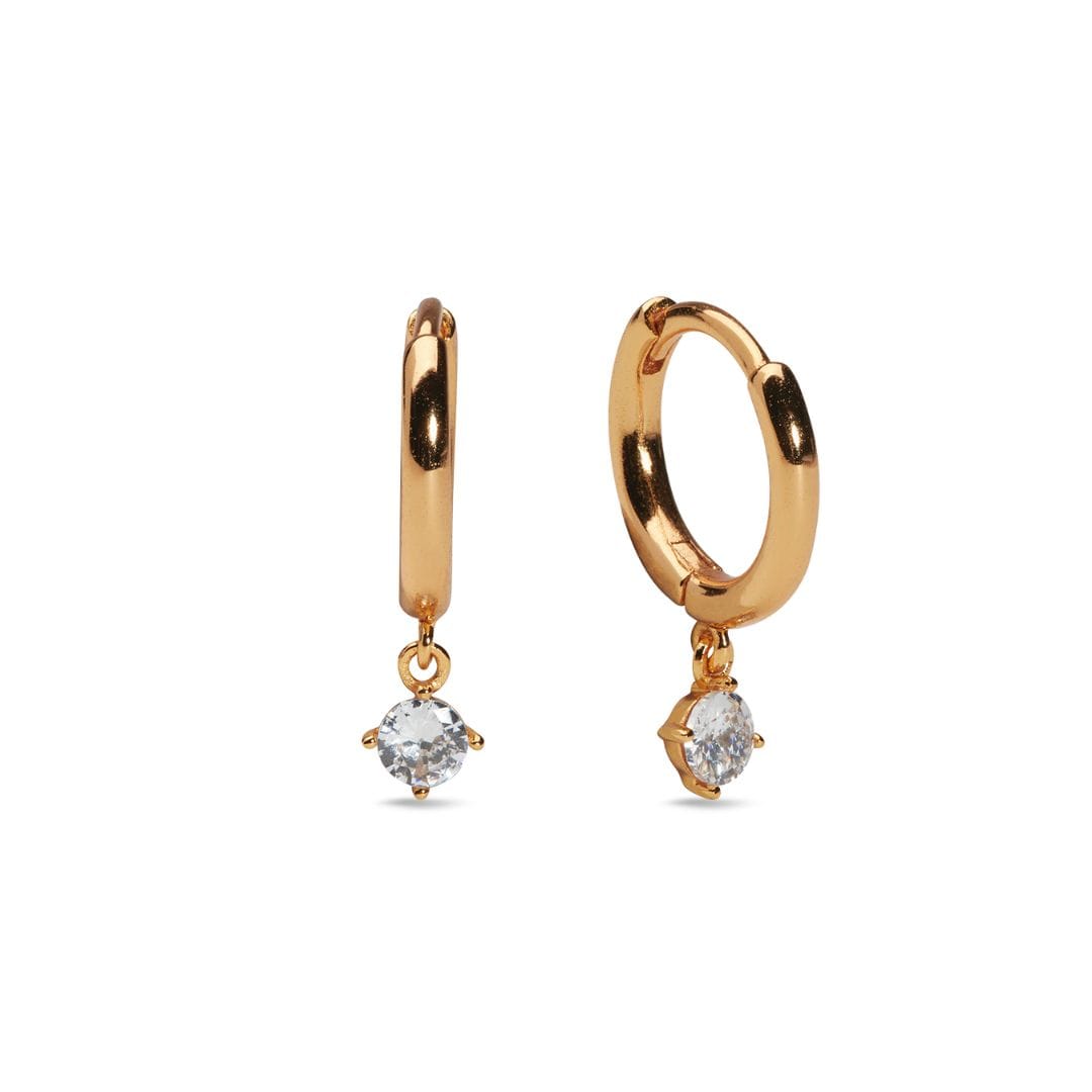 Petite Sparkling hoops örhängen - Guldplätering