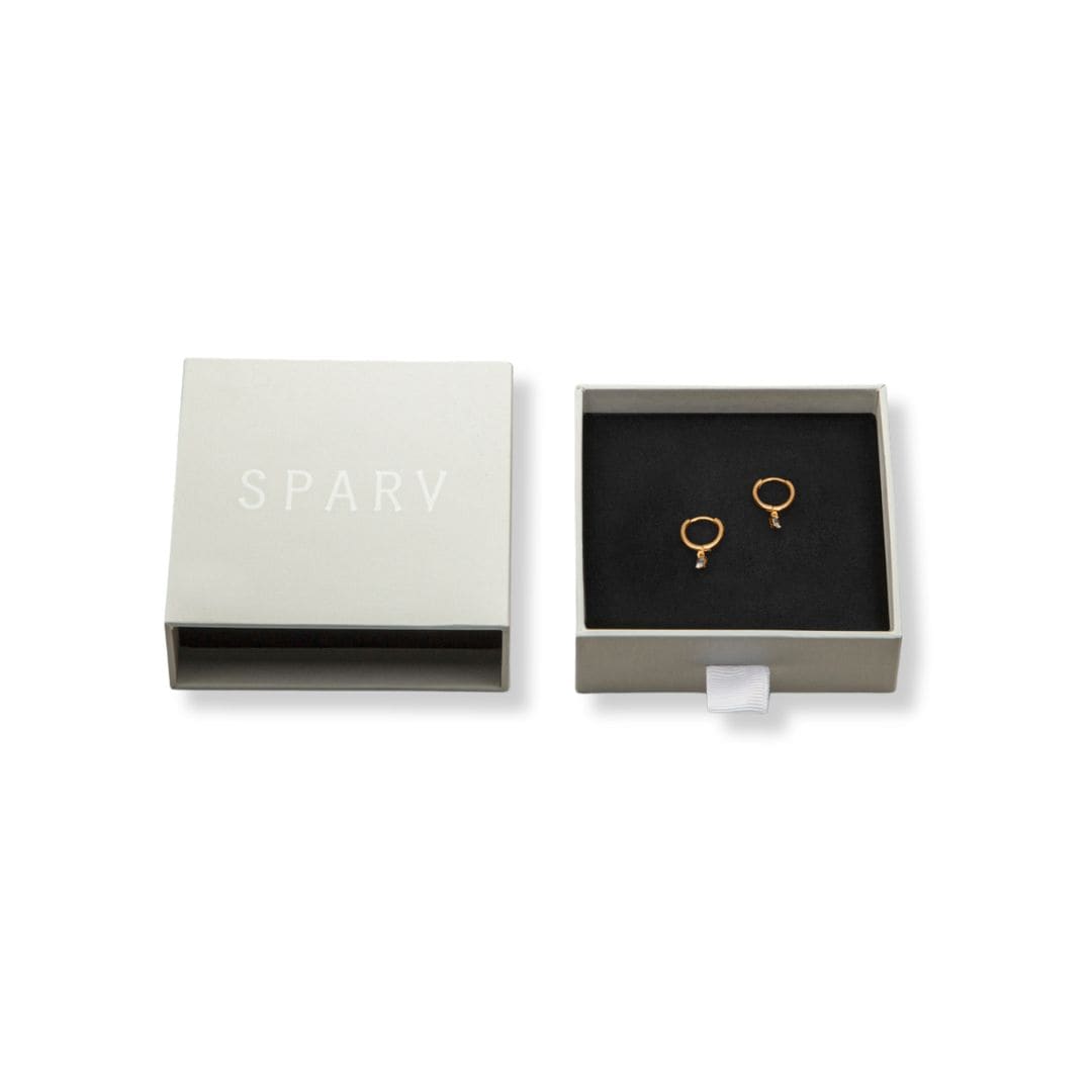 Petite Sparkling hoops örhängen - Guldplätering