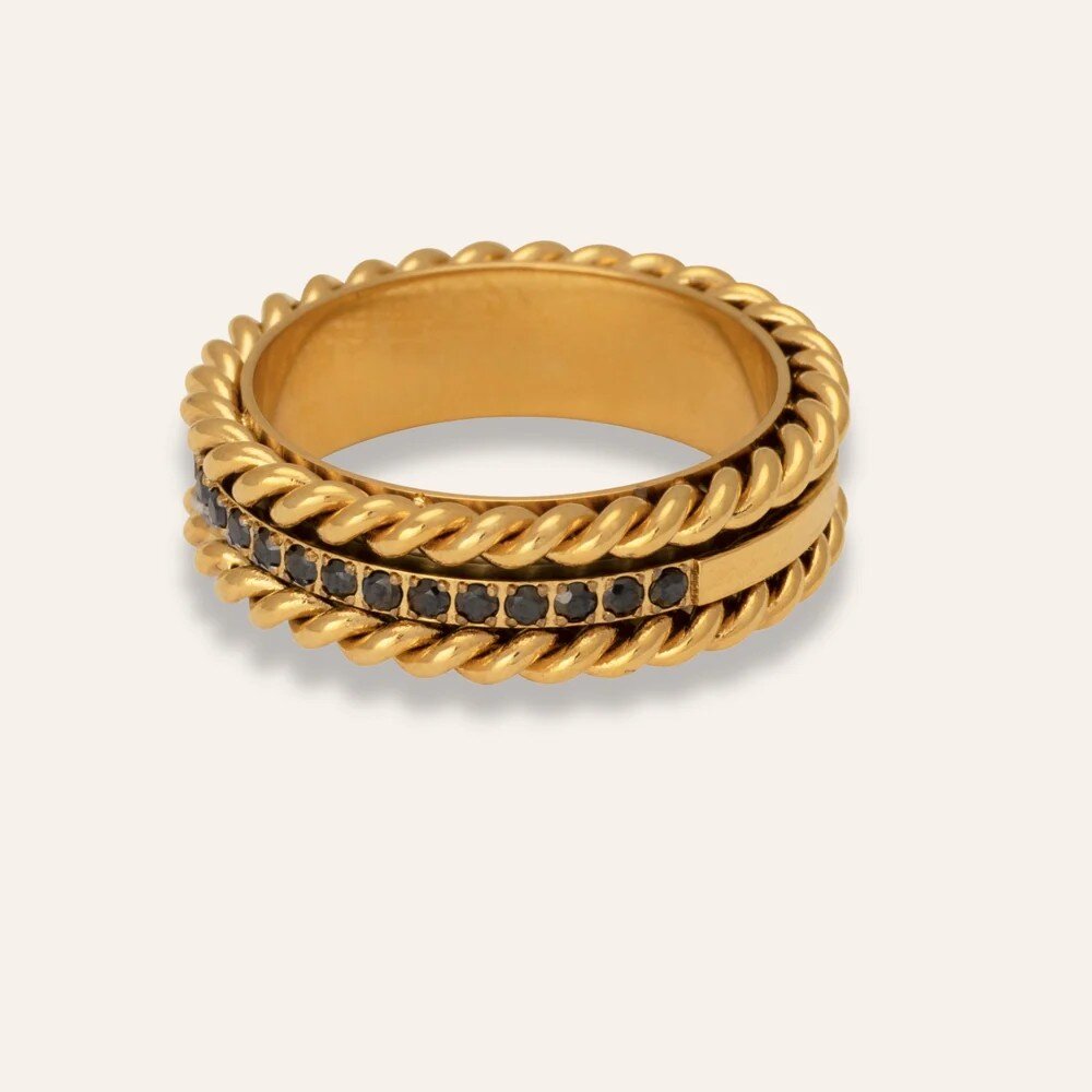 Sintrido Black Zircon Ring