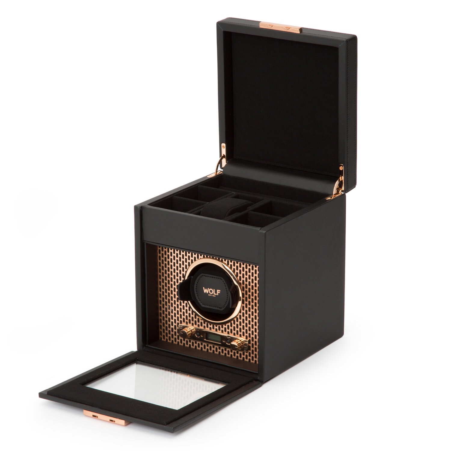 WOLF Axis Single Watch Winder with Storage